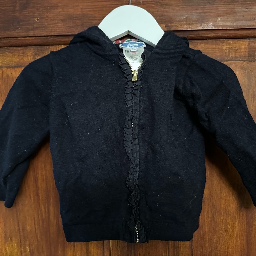 Jacadi Black Hoodie Sweatshirt Casual Style